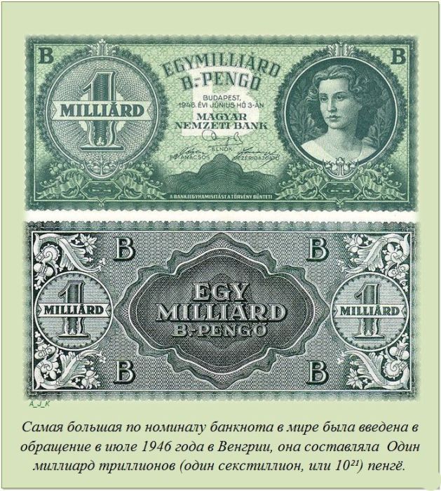 Самая большая по номиналу банкнота в мире