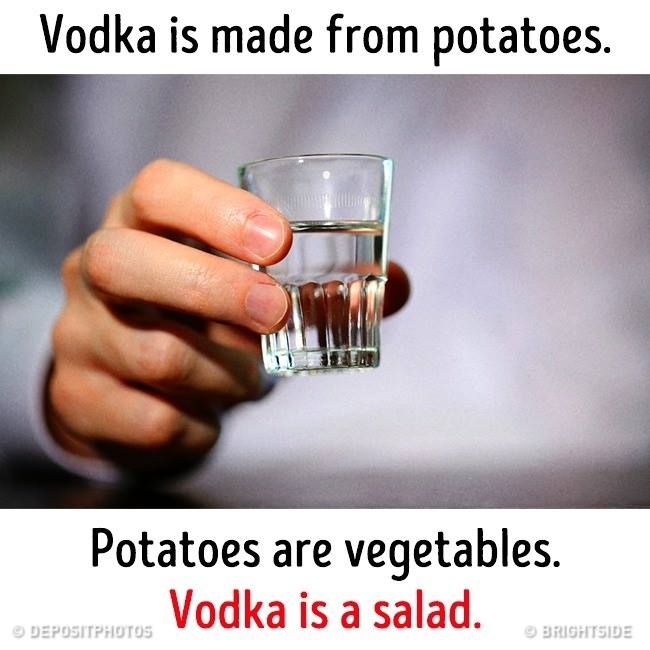 Vodka is made from potatoes